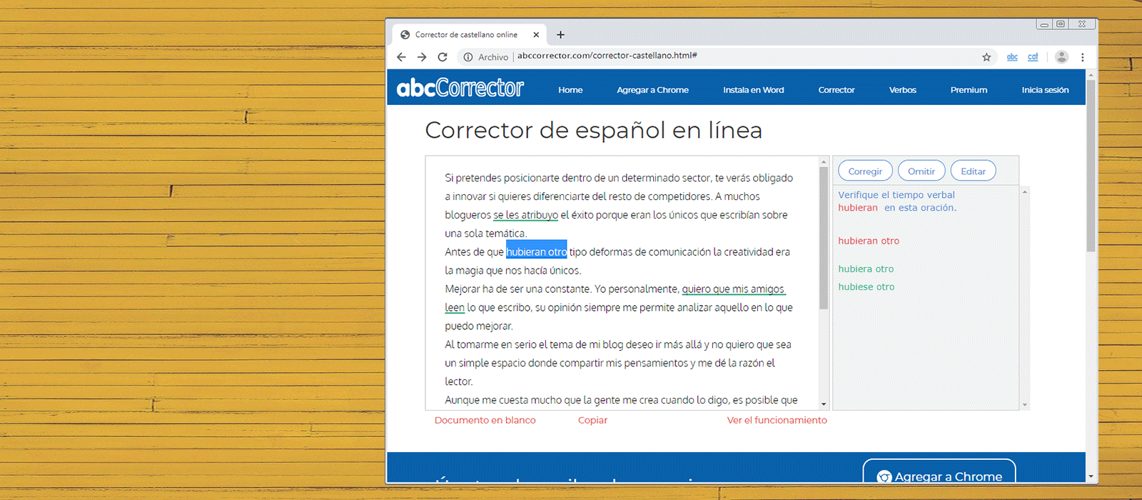 Corrector de español en línea